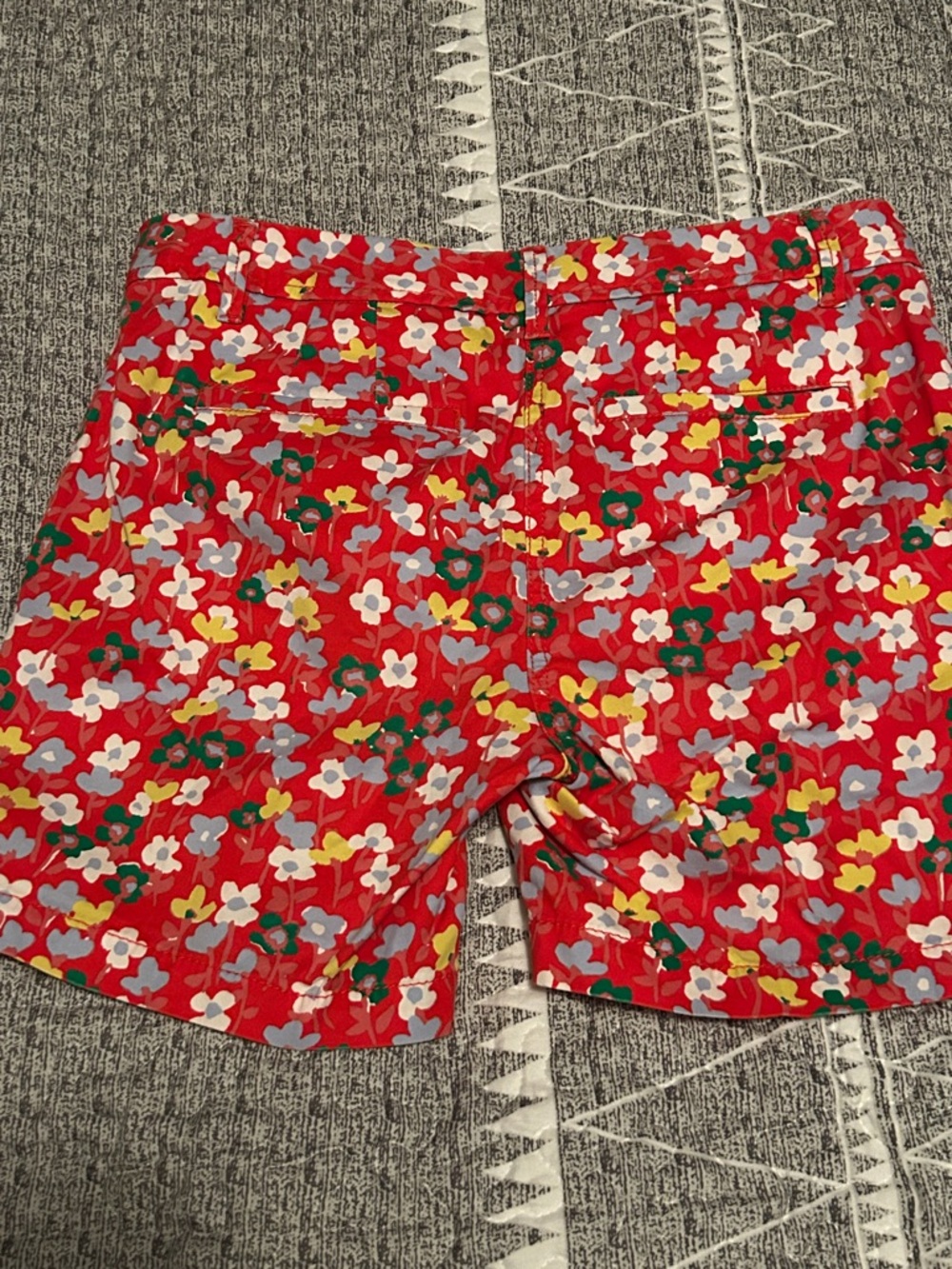 Talbots Red Floral Girlfriend Chino Bermuda Shorts - Picture 4 of 5